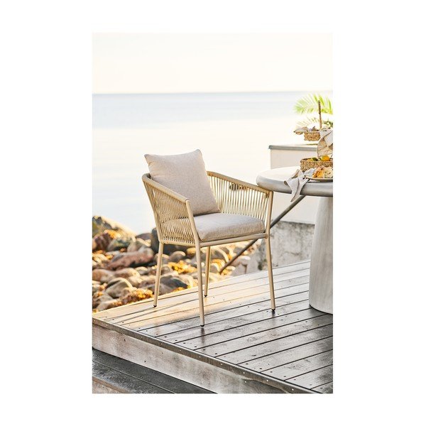 Beež metallist-polsterdatud aiatool Salerno - House Nordic-image-1