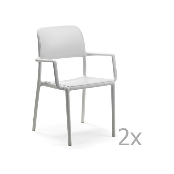 Sada 2 bílých zahradních židlí Nardi Riva