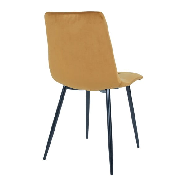 2 sinepikollase sametist polstriga söögitooli komplekt Middelfart - House Nordic-image-4