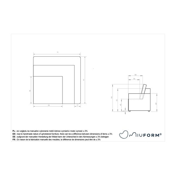 Helepruun diivanimoodul Lulu - Miuform-image-4