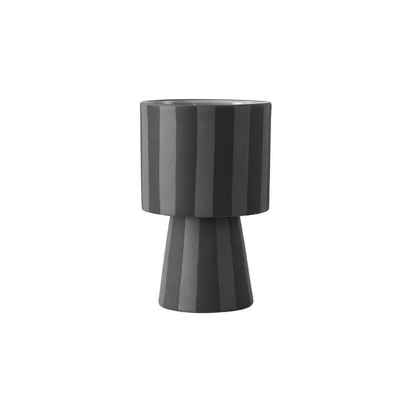 Černá keramická váza OYOY Toppu, ⌀ 10 cm