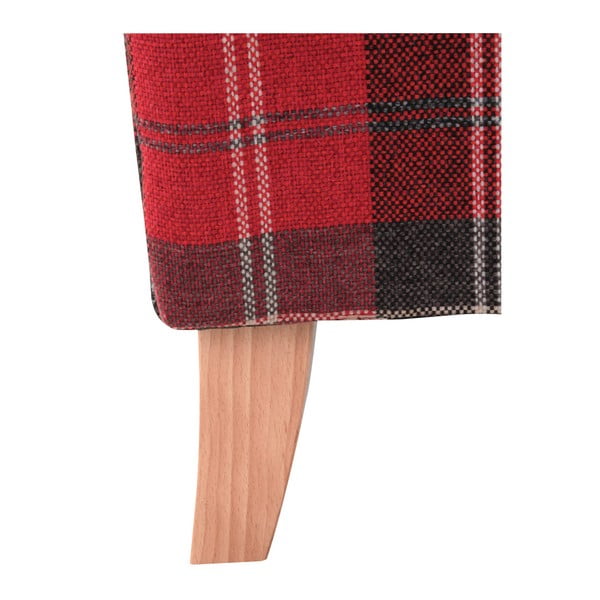 Punase ruudulise kõrvaga vintage tugitool Lorris - Max Winzer-image-2