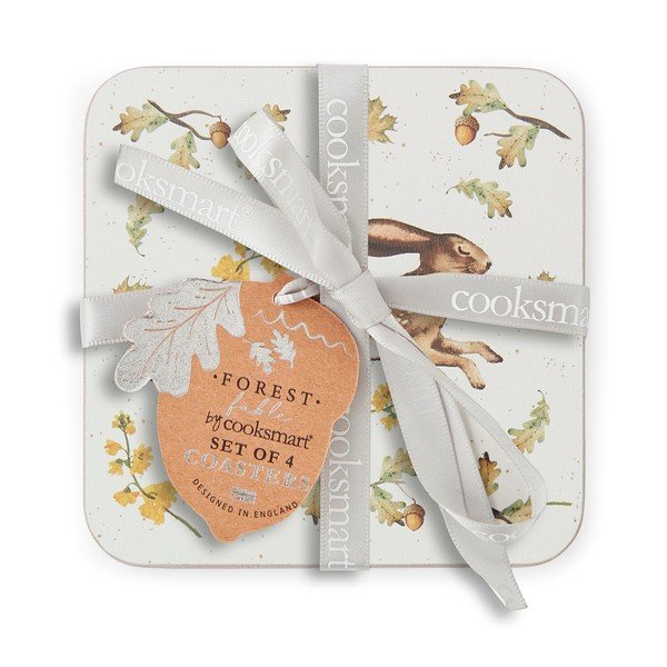 Hallikaspruunid korgist joogialused, 4 tk komplekt Forest Fable - Cooksmart ®-image-2