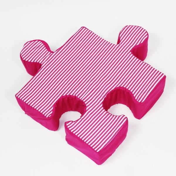 Růžový polštářek Puzzle Stripe