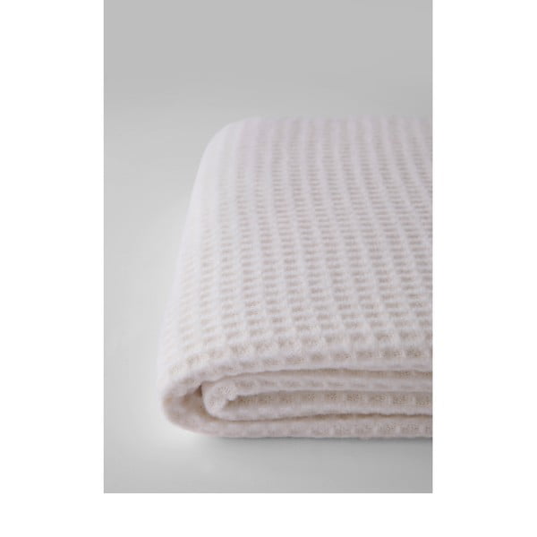 Kreemjas ruuduline vahvelmustriga , 140 x 180 cm Waffel - Euromant-image-1