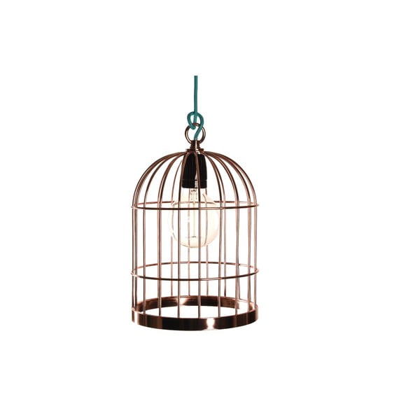Závěsné světlo v měděné barvě Filament Style Bird Cage