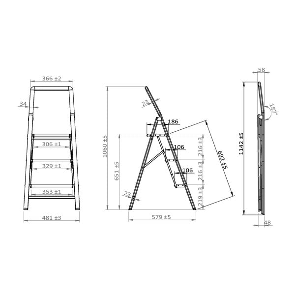 Kompaktne hall astmestik, kõrgus 114,5 cm - Wenko-image-4