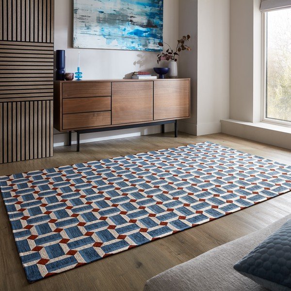 Sinine vaip 120x170 cm Lennox Geometric - Flair Rugs-image-1