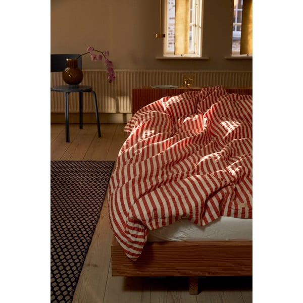 Krepp üheinimesevoodipesu beeži ja telliskivi värvi 140x200 cm Bæk&Bølge - JUNA-image-4