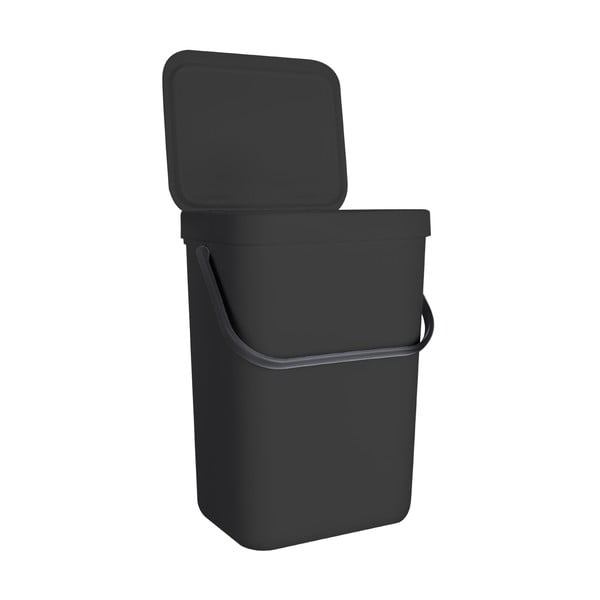 Must plastikust prügikast 10 l - Orion-image-2