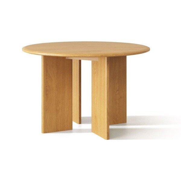 Ümmargune tammepuust söögilaud ø 120 cm Charlotte - Micadoni-image-1