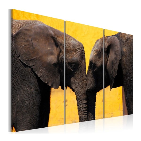 Vícedílný obraz na plátně Bimago Elephant Kiss, 80 x 120 cm