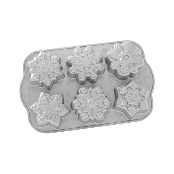 Vorm 6 mini kooki jaoks, hõbedane , 700 ml Snowflakes - Nordic Ware