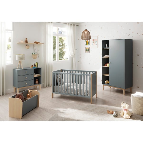 Hallikasroheline võrevoodi 60x120 cm Esteban – Marckeric-image-1