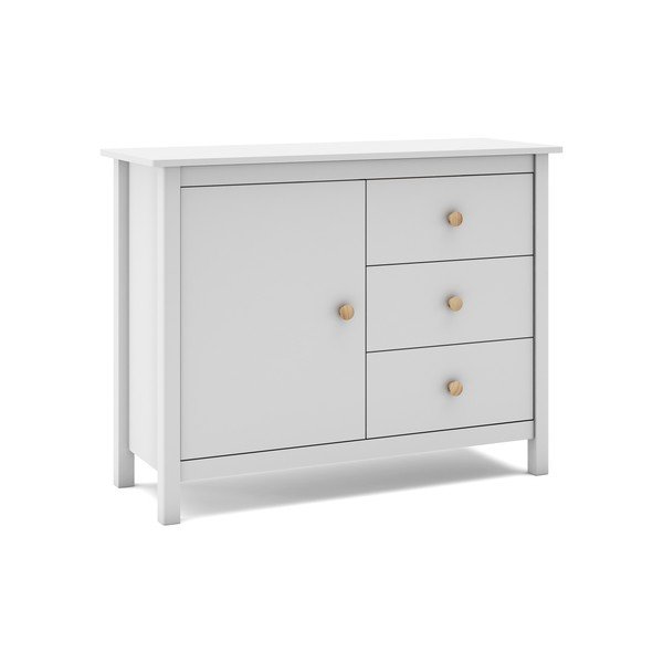 Valge madal laste kapp männipuidust 90x80 cm Max - Marckeric-image-4