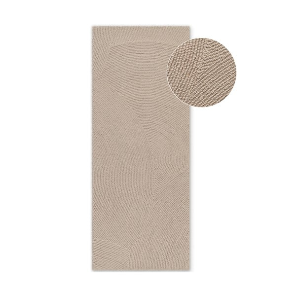 Beež käsitsi kootud villane vaip 80x200 cm Eleni Light Beige - Hanse Home