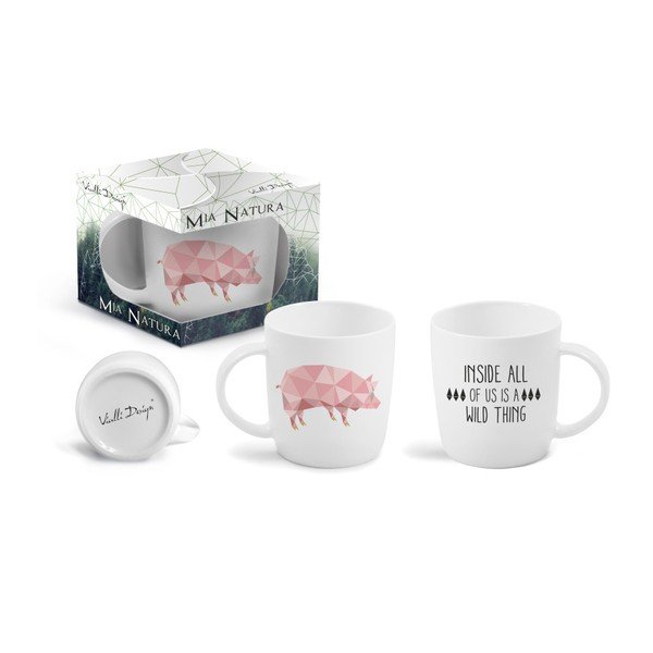 Hrnek z kostního porcelánu Vialli Design Pig s oboustranným potiskem, 370 ml-image-1