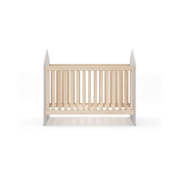 Valge/loomulik lastevoodi mänd 60x120 cm Estefania - Marckeric-image-2