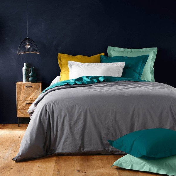 Must puuvillane tekikott kaheinimesevoodile/pikendatud voodile 240x220 cm Lina - douceur d'intérieur-image-3