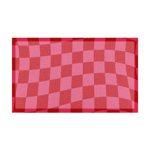 Matt taaskasutatud plastist 40x70 cm Wavy Checkerboard - Artsy Doormats