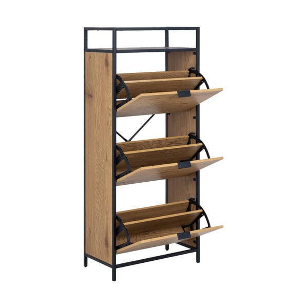 Tammedekooriga hingedega jalatsiriiul Seaford - Actona-image-3