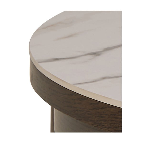 Beež/tumepruun ümmargune diivanilaud keraamilise pealispinnaga ø 90 cm Southampton - Actona-image-4