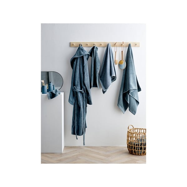 Sinine orgaaniline puuvillane hommikumantel suurus S/M - Södahl-image-3