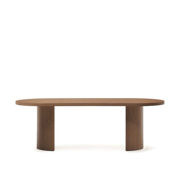 Ümmargune söögilaud pähklipuidu spoonist pealispinnaga 100x240 cm Nealy - Kave Home-image-4