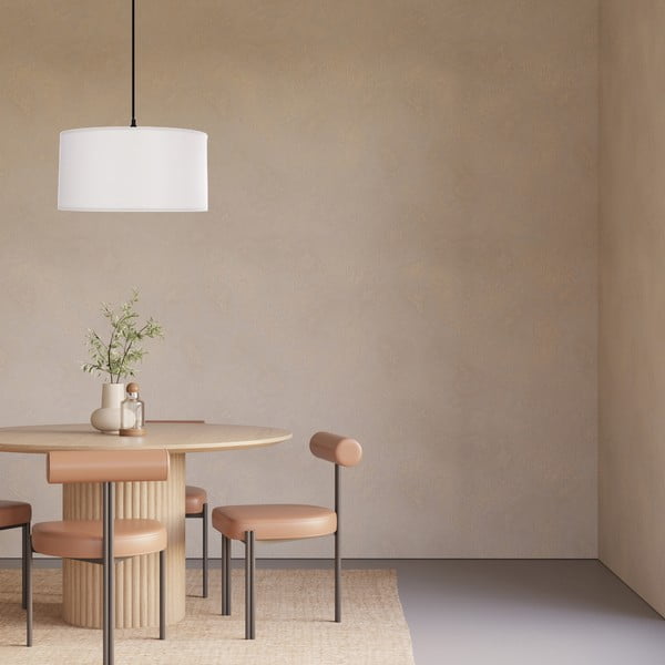 Valge rippvalgusti tekstiilist varjuga ø 40 cm Shanti - Candellux Lighting-image-2