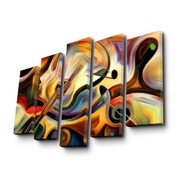 Mitmeosaline maal Abstraktne muusika, 105 x 70 cm - Wallity