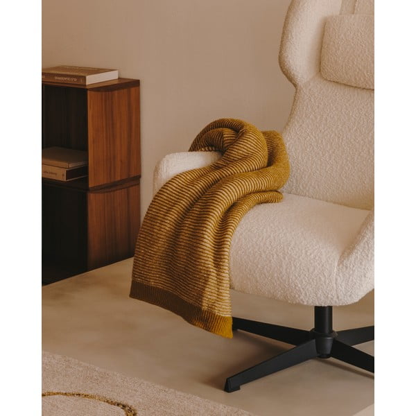 Villast ja segakiududest kootud tekk 130x170 cm Melany - Kave Home-image-2