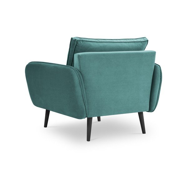 Bensiinisinine sametist tugitool mustade jalgadega Lento - Kooko Home-image-2