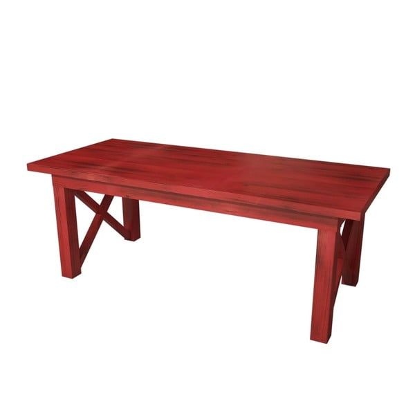 Červený odkládací stolek z borovicového masivu Ricco