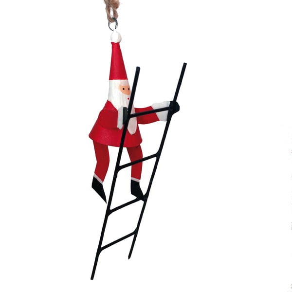 Rippuvad jõulukaunistused Santa with Ladder - G-Bork