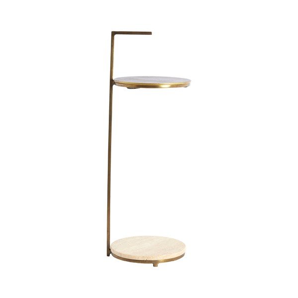 Ümmargune abilaud kiviplaadiga ø 26 cm Leda - Light & Living
