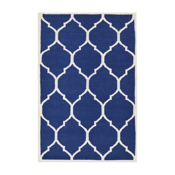Ručně tkaný modrý koberec Lara, 140x200cm