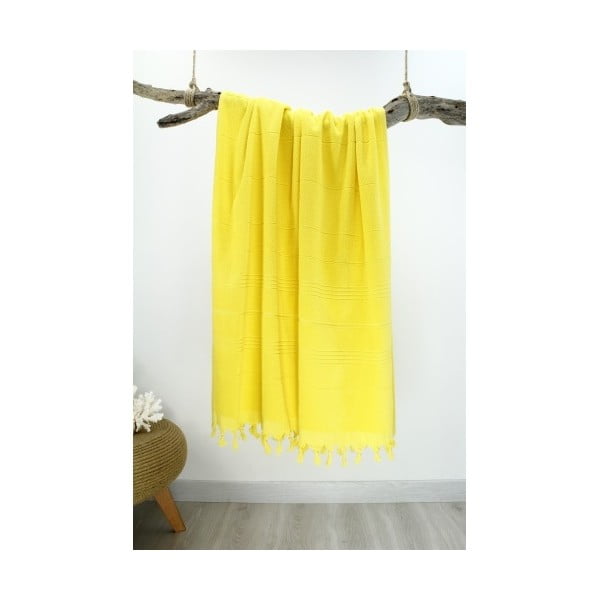 Žlutá Hammam osuška Classic Style, 90 x 180 cm