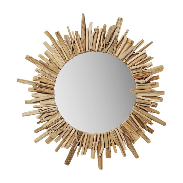 Kulaté nástěnné zrcadlo Kare Design Legno, Ø 82 cm