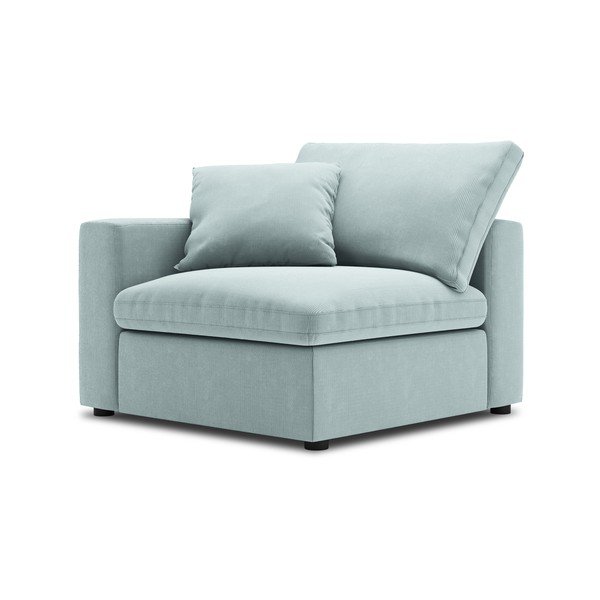 Světle modrá rohová část modulární manšestrové pohovky Windsor & Co Sofas Galaxy, levý roh-image-2
