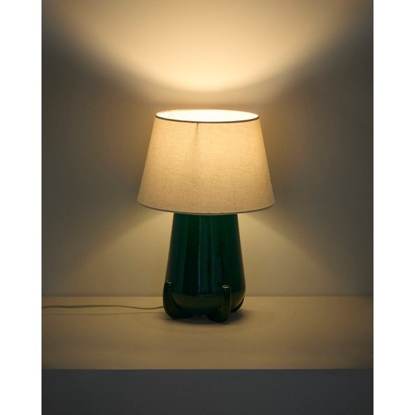 Roheline/elevandiluust keraamiline laualamp (kõrgus 45,5 cm) Odra - Kave Home-image-1