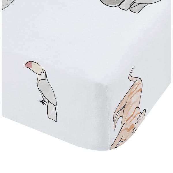 Valge puuvillane voodipesu 70x140 cm Zoo Animals - Bianca