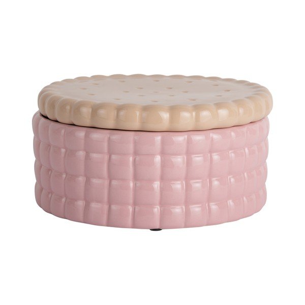 Heleroosa dekoratiivne keraamiline hoiukarp ø 20x10 cm Biscuit Box - PT LIVING