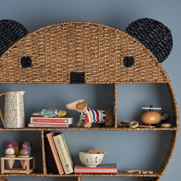 Naturaalset värvi laste seinaraamatute riiul mererohust 91,5x98 cm Ghalia - Bloomingville Mini-image-1