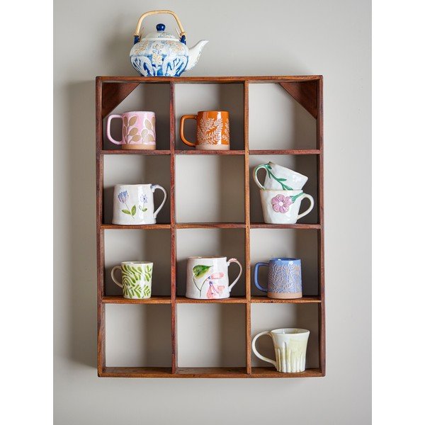 Kahetasandiline riiul taaskasutatud puidust naturaalses värvitoonis 53 cm Tilo - Bloomingville-image-1