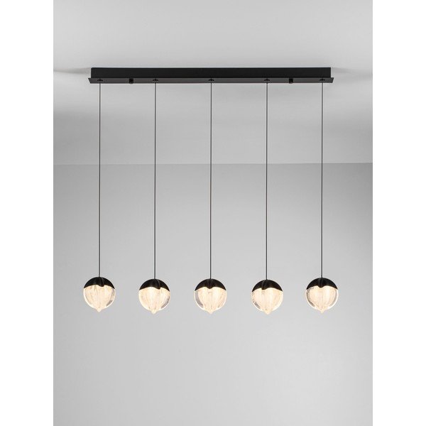 Matt must alumiiniumist hämardatav LED-rippvalgusti klaasist varjuga Alicia - Nova Luce-image-4