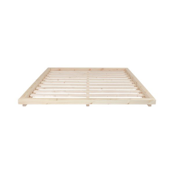 Dvoulůžková postel z borovicového dřeva s matrací a tatami Karup Design Dock Comfort Mat Natural Clear/Natural, 140 x 200 cm-image-1