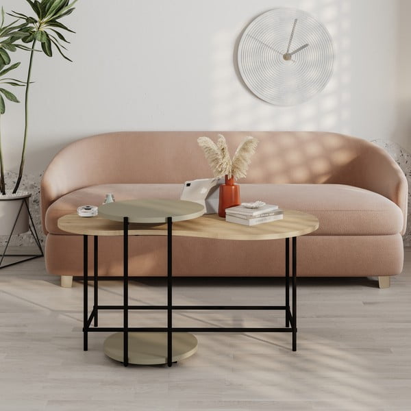 Tammedekooriga diivanilauad 2tk komplektis 65x103 cm Rosie - Marckeric-image-1