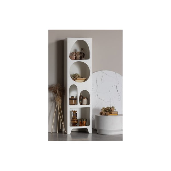 Valge raamaturiiul 48x180 cm Caz - WOOOD-image-3