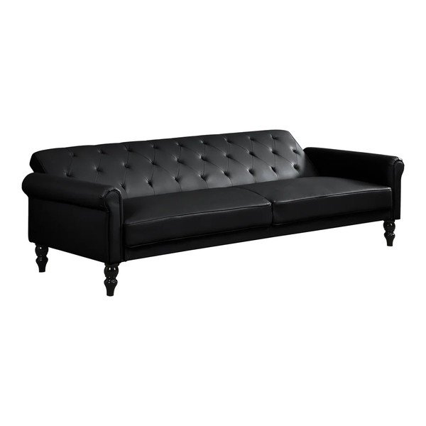 Must lamav/kokkupandav kunstnahast diivan 222 cm Tyne - Støraa-image-3