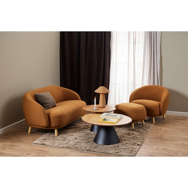 Must-puiduvärvi ümmargune diivanilaud ø 85 cm Soli - Actona-image-2